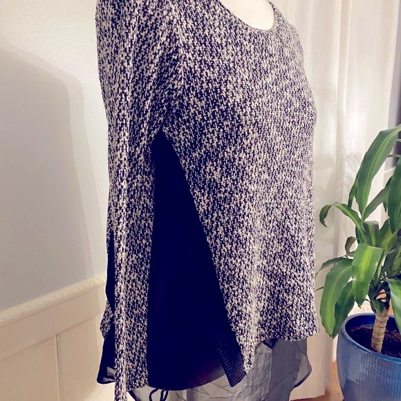 BAR III TWEED LAYERED PULLOVER TOP SMALL - Picture 6 of 8